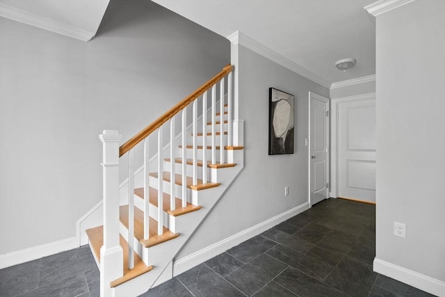 125 Ash St Unit 1, Waltham, MA 02453 - staircase with crown molding