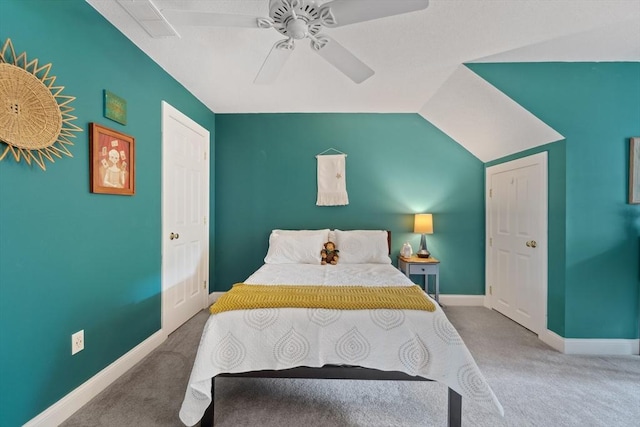 49 Camden St Unit 49, South Hadley, MA 01075 - carpeted bedroom with baseboards, a ceiling fan, and lofted ceiling