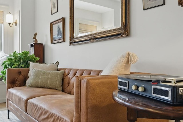 sitting room with wood finished floors