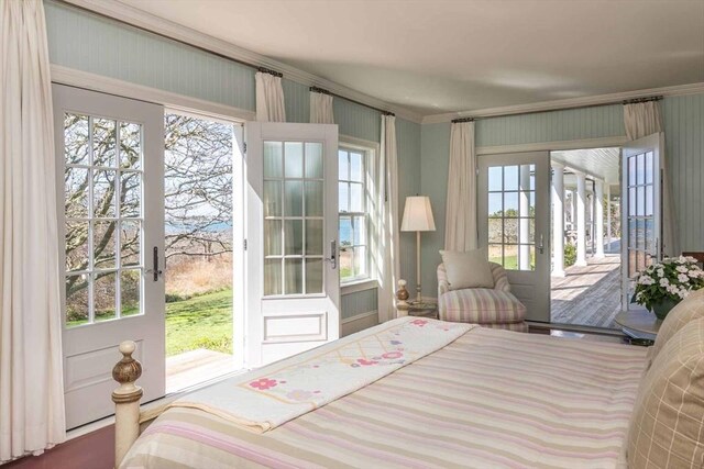 25 Lelands Path, Edgartown, MA 02539 - bedroom with access to exterior and ornamental molding