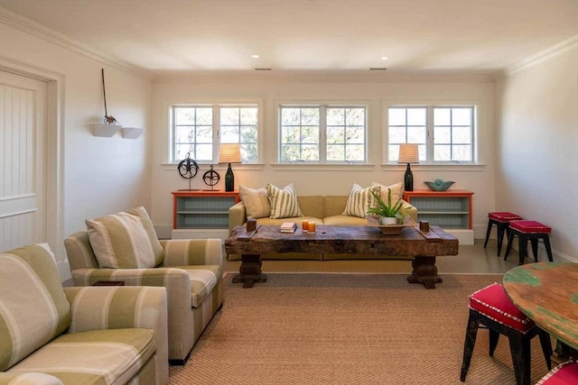 25 Lelands Path, Edgartown, MA 02539 - carpeted living area featuring healthy amount of natural light and ornamental molding