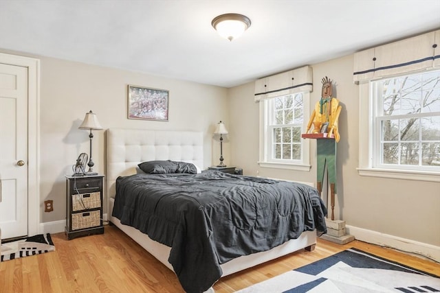 bedroom featuring light hardwood / wood-style flooring