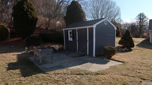 view of shed