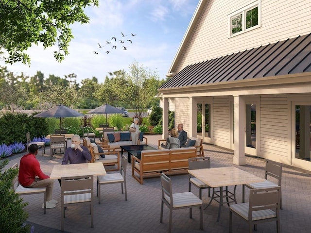 view of patio / terrace with an outdoor living space