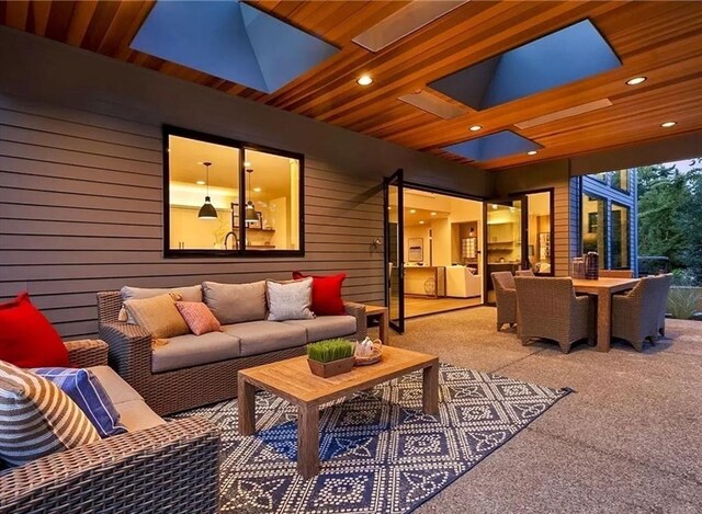 exterior space with an outdoor hangout area