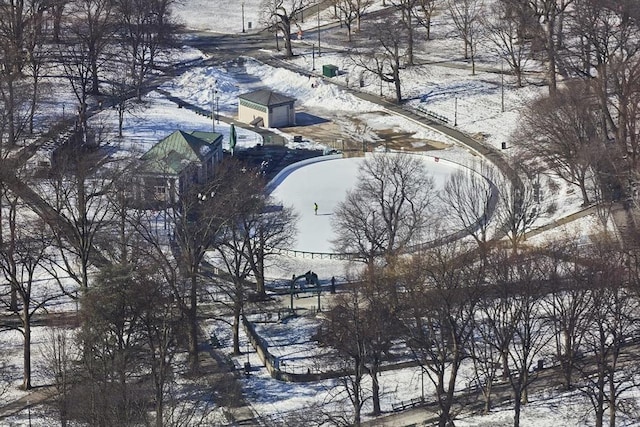 view of snowy aerial view