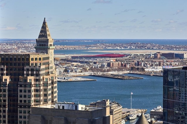 property view of water featuring a view of city