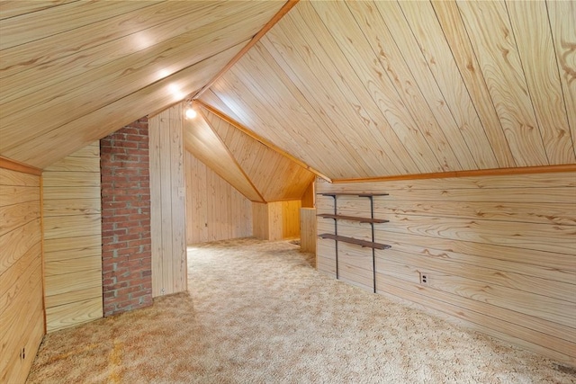 20 Walden St, Lowell, MA 01851 - bonus room with wood walls, vaulted ceiling, and carpet floors