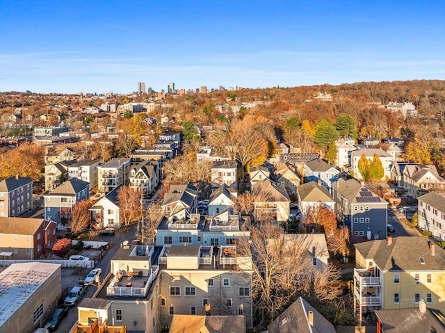 bird's eye view with a residential view