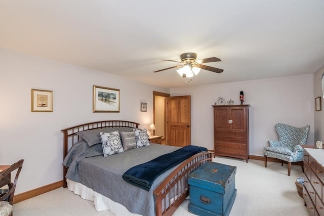137 French King Hwy, Gill, MA 01354 - bedroom with light carpet, a ceiling fan, and baseboards