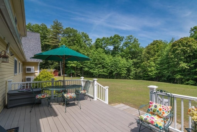 137 French King Hwy, Gill, MA 01354 - wooden terrace with a yard and outdoor dining space