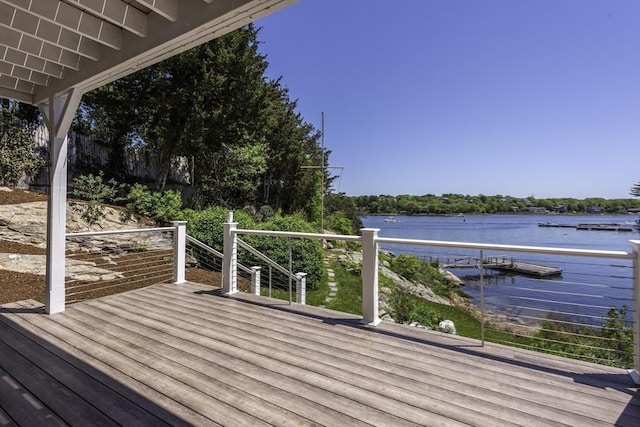 7 Cove Way, Gloucester, MA 01930 - wooden terrace with a water view