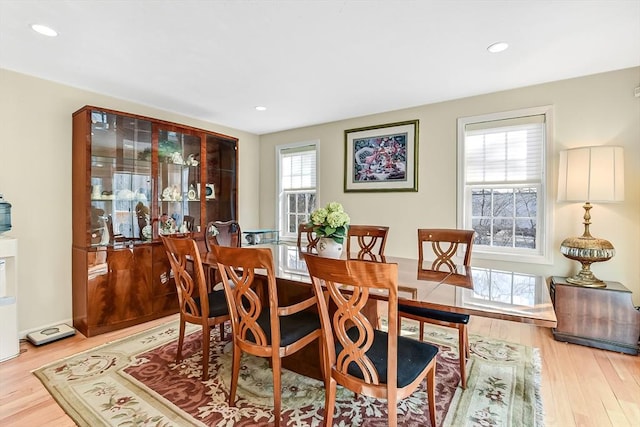 dining area featuring light hardwood / wood-style floors