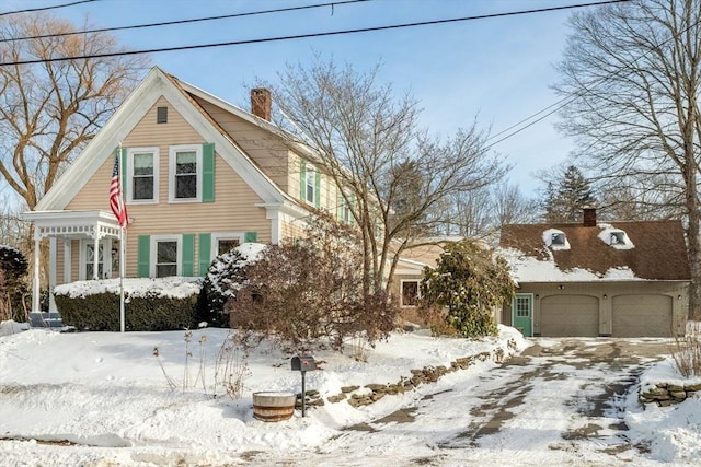 view of front of home with a garage