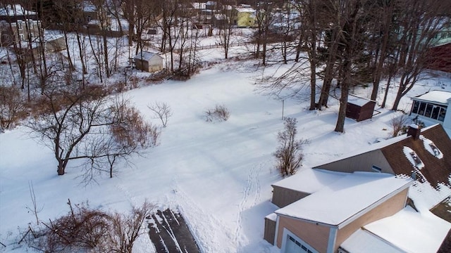 view of snowy aerial view