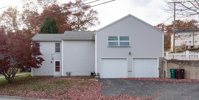 exterior space featuring a garage