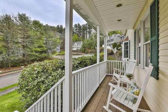 deck with covered porch