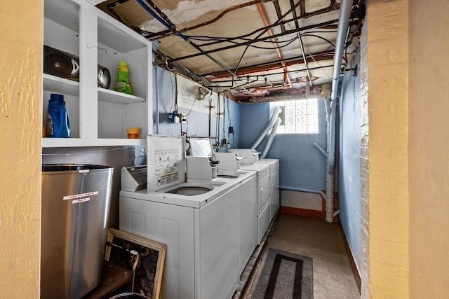 186 John St, Fall River, MA 02721 - washroom featuring washer and dryer and water heater