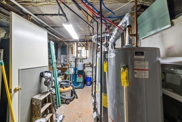 186 John St, Fall River, MA 02721 - utility room featuring water heater and electric meter