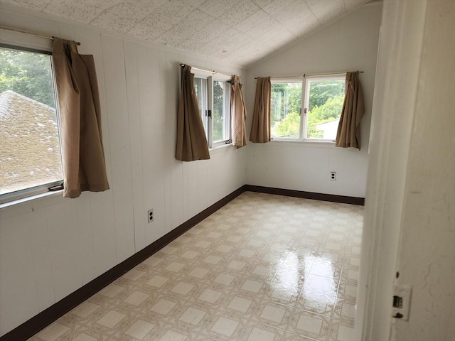 235 Common St, Watertown, MA 02472 - spare room with light floors, baseboards, and lofted ceiling