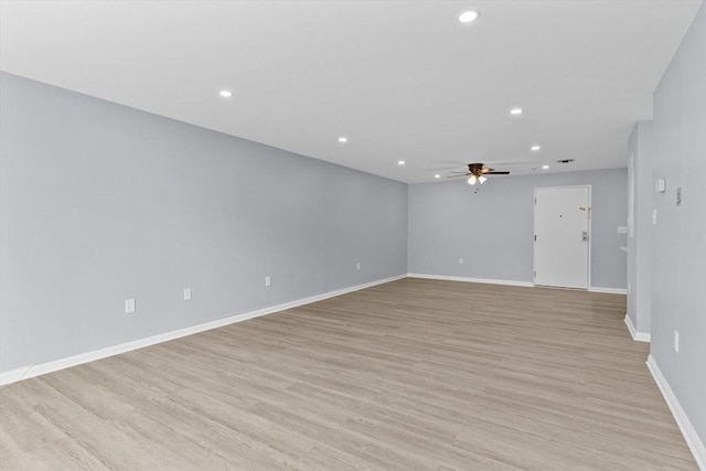 404 Broadway Unit 107, Lynn, MA 01904 - unfurnished room featuring recessed lighting, ceiling fan, and light wood-type flooring