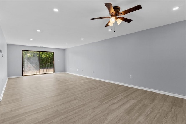 404 Broadway Unit 107, Lynn, MA 01904 - empty room with light wood-type flooring, recessed lighting, and a ceiling fan