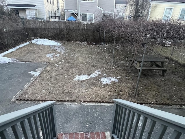 view of yard featuring fence