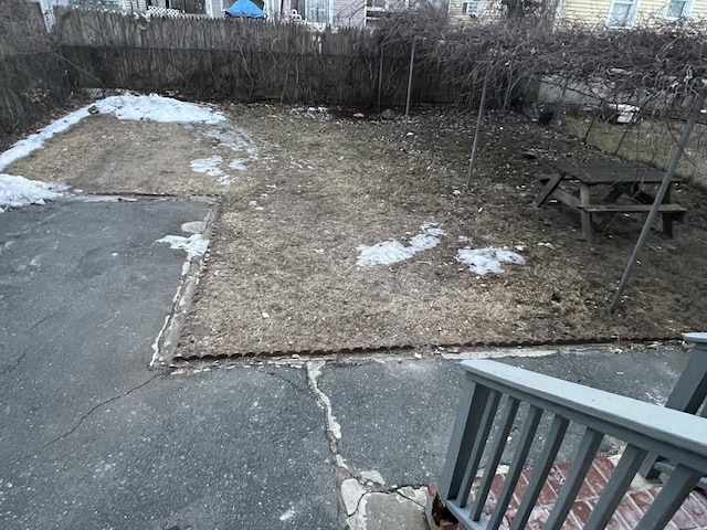 view of yard with fence