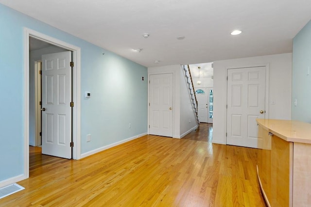 empty room featuring light hardwood / wood-style flooring