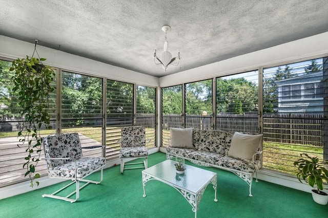 24 Gerald Rd, Marblehead, MA 01945 - sunroom / solarium featuring an outdoor living space and a chandelier