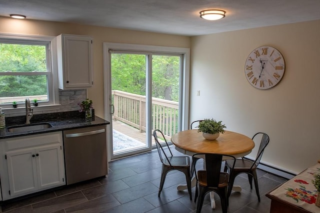 dining room with sink