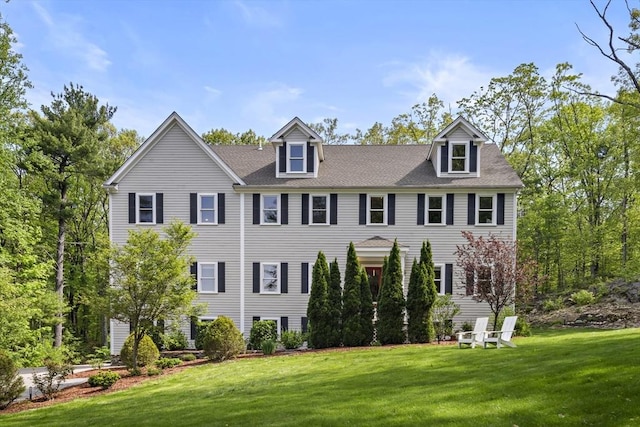122 Green St, Northborough, MA 01532 - colonial-style house featuring a front lawn and a shingled roof