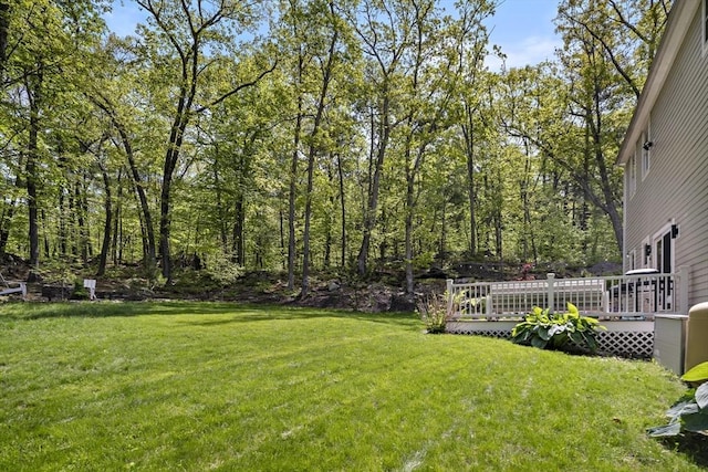 122 Green St, Northborough, MA 01532 - view of grassy yard with a wooden deck