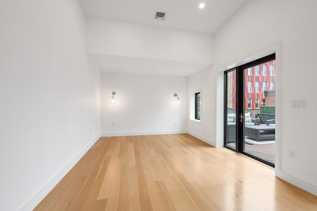 empty room featuring light hardwood / wood-style floors