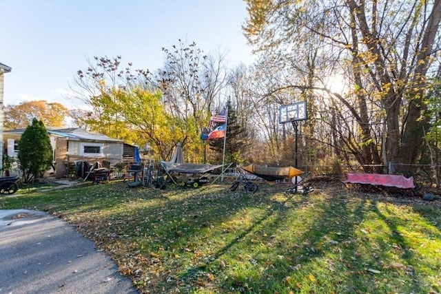 view of yard with fence