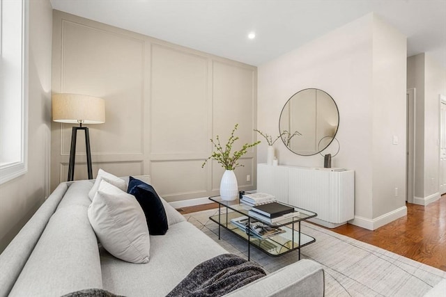 living room featuring wood-type flooring