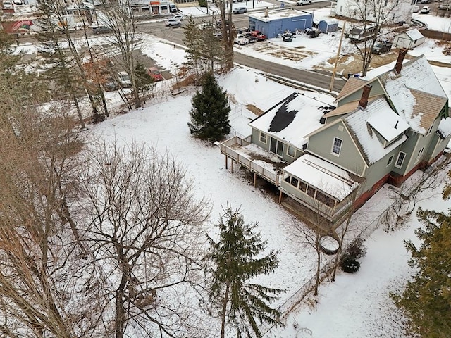 view of snowy aerial view