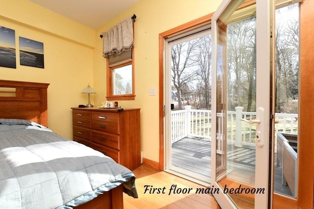 173 Standish Rd, Bourne, MA 02562 - bedroom featuring access to exterior and light wood finished floors