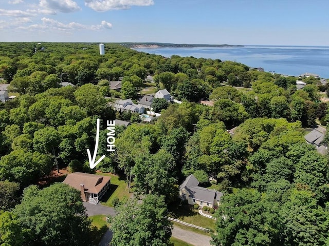173 Standish Rd, Bourne, MA 02562 - bird's eye view of a large body of water and a heavily wooded area