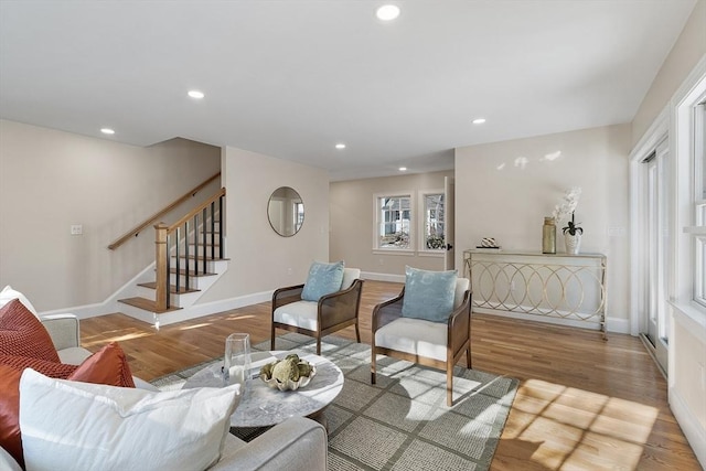 living room featuring light hardwood / wood-style floors