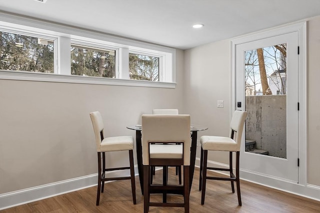 dining room featuring hardwood / wood-style flooring