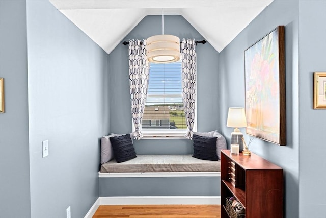 5 Cliff Estates Rd, Scituate, MA 02066 - sitting room featuring vaulted ceiling and wood finished floors