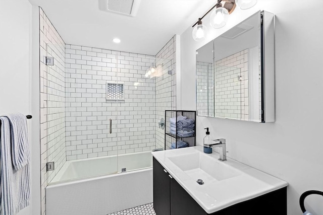 5 Cliff Estates Rd, Scituate, MA 02066 - full bathroom with vanity, enclosed tub / shower combo, and recessed lighting