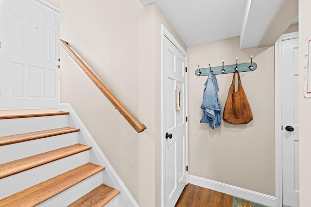 5 Cliff Estates Rd, Scituate, MA 02066 - staircase with wood finished floors and baseboards