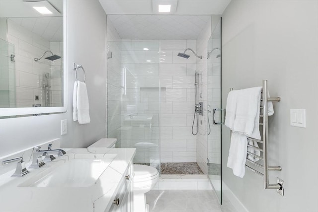7 Colonial Dr, Chatham, MA 02633 - bathroom featuring a shower stall, toilet, and vanity
