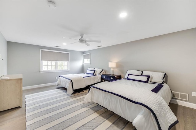 7 Colonial Dr, Chatham, MA 02633 - bedroom with baseboards, wood finished floors, ceiling fan, and recessed lighting