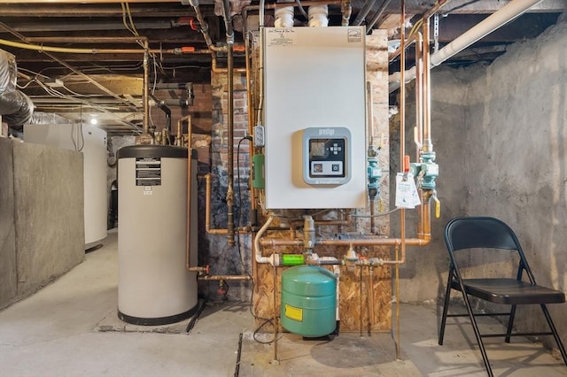 utilities with water heater and tankless water heater