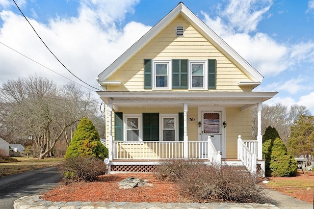 view of front of home featuring covered porch