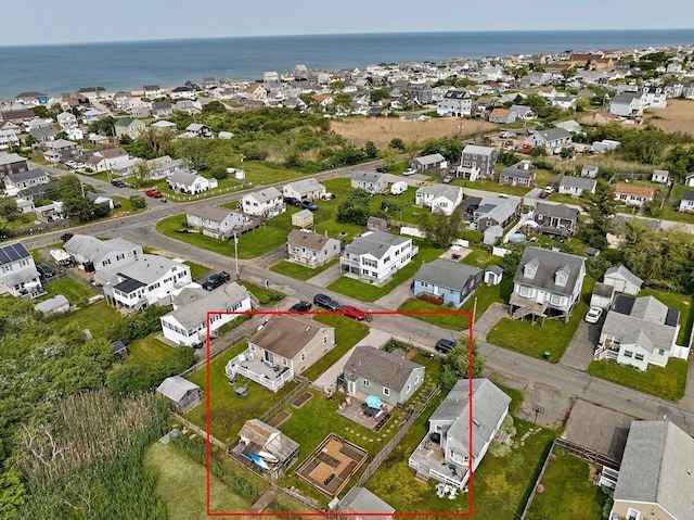 22 Mcarthur Ln, Marshfield, MA 02050 - aerial perspective of suburban area with property parcel outlined and a nearby body of water