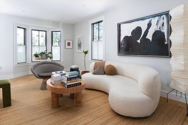 sitting room with baseboards